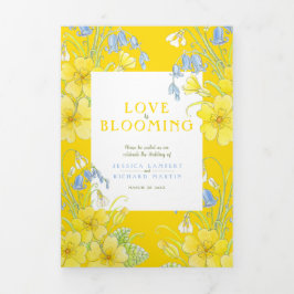 Programa Com Borda Tripla Primavera bluebeldes primatas branco, casamento ve