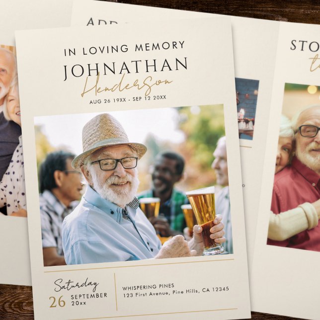 Programa Com Borda Tripla Printed Funeral Photo Collage Memorial (Criador carregado)