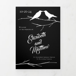 Programa Com Borda Tripla Ravens Gothic Wedding