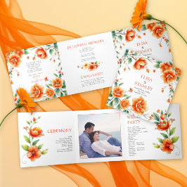 Programa Com Borda Tripla Verona sunset orange, flores e casamento fotográfi