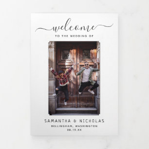 Programa Com Borda Tripla Washington Wedding - Letra e Itinerário
