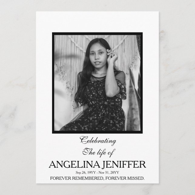 Programa Comemoração Moderna do Memorial da Foto da Vida (Frente)