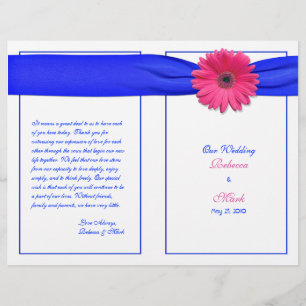 Programa cor-de-rosa do casamento da fita azul da