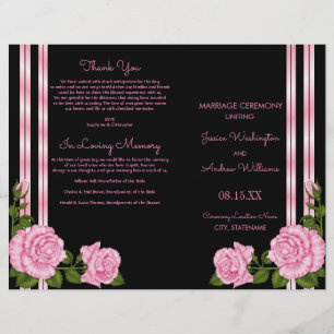 Programa cor-de-rosa do casamento do buquê do
