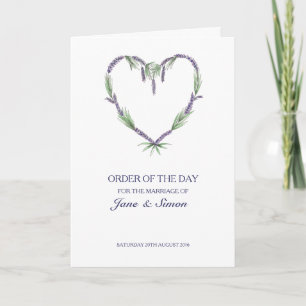Programa Coração de Lavanda Casamento ~ Ordem do Dia/Serviç