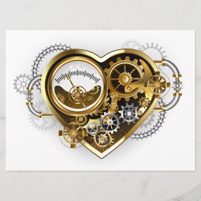 Programa Coração Steampunk com Manômetro (Frente)