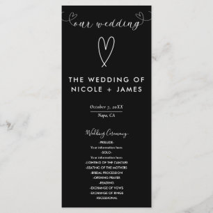 Programa Corações Modernos Casamento Minimalista Preto e Br