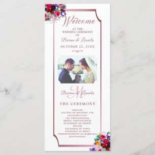 Programa Coral Metálico Elegante Simples Casamento Moderno