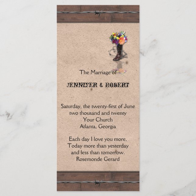 Programa Country Western Barbed Wire Weding (Frente)