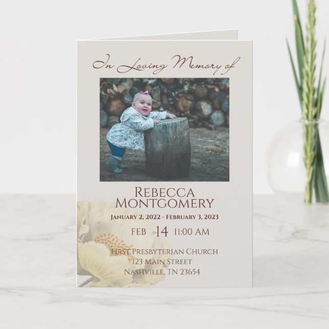 Programa Cremy White Florals Dobrou o Funeral (Frente)