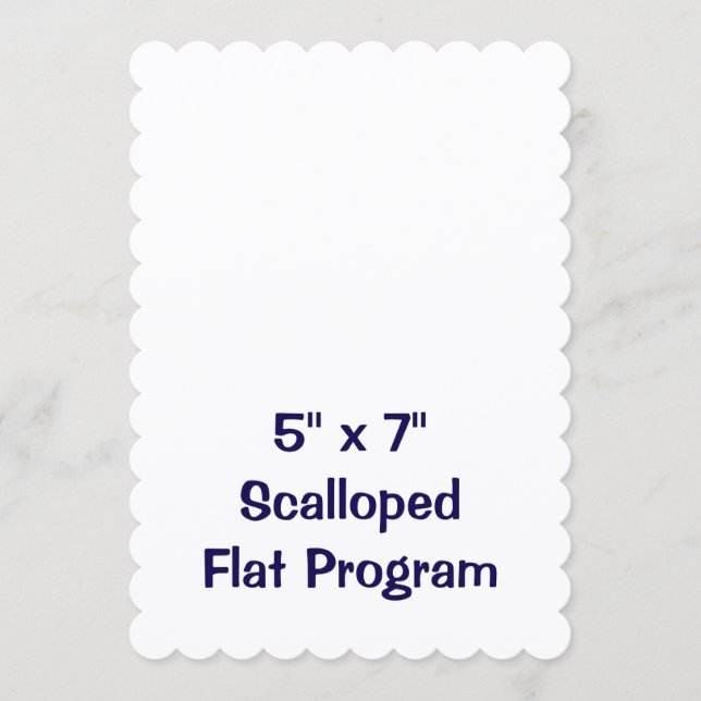 Programa Crie seu Personalizado 5" x 7" Scalloped Flat (Frente)