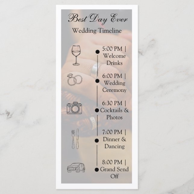 Programa Cronograma de Casamento de Foto Minimalista Plano (Frente)