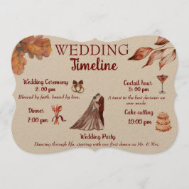 Programa Cronograma de Casamento de outono Rustic & Cozy