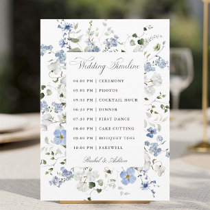 Programa Cronograma de Casamento Floral Azul Branco Verde E