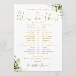 Programa Cronograma de Casamentos Dourados Florais Greenery