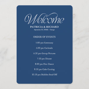 Programa Cronograma de Eventos da Ordem do Casamento Azul