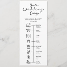 Programa Cronograma do Dia do Casamento na Montanha Program