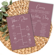 Cronologia de Casamento Cor Rosa Poeira Editável