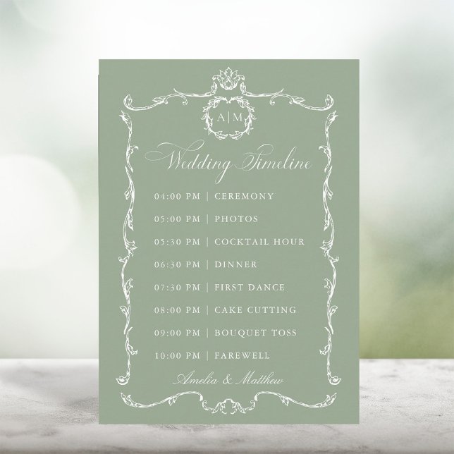 Programa Cronologia de Casamento em Verde Sage Clássico Mod (Criador carregado)