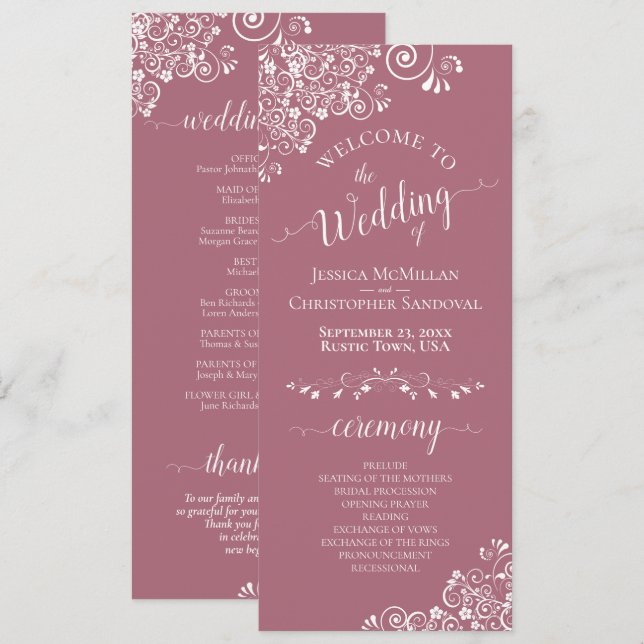 Programa Curls Brancos Elegantes no Casamento de Rico Dusty (Frente/Verso)