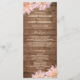 Programa Dahlia Pink Floral Rustic Wood Wedment Program