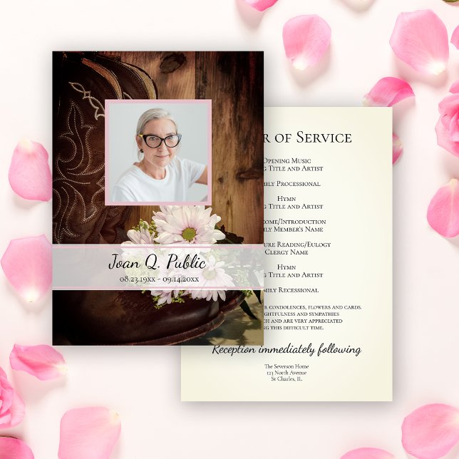 Programa Daisies cor-de-rosa Boots do Serviço Funeral Ocide (Criador carregado)