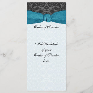 Programa Damask Ribbon Wrapted Order of Service - Teal
