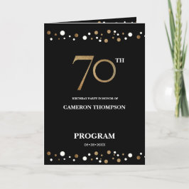 Programa de 70 de aniversário de confetti Dourado 
