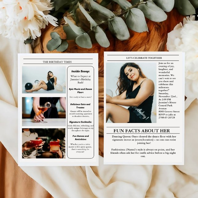 Programa de Aniversário de Jornal Único Infográfic (Criador carregado)