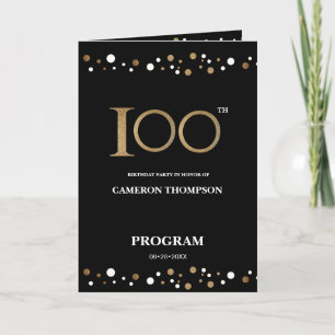 Programa de aniversário do Confetti 100 Dourado e