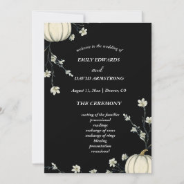 Programa de Casamento Abóbora de Outono Preto