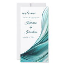 Programa de Casamento - Abstrato moderno Emerald G