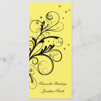 Programa de Casamento Amarelo Branco Floral Elegan