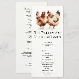 Programa de Casamento Aquarela Galinhas Marrons Pa