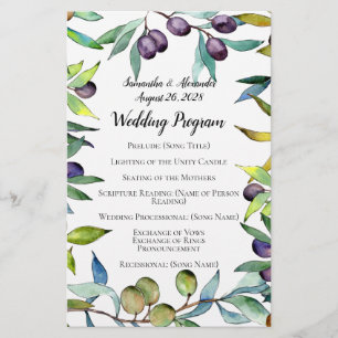 Programa de Casamento Aquarela Toscana de Olivas S