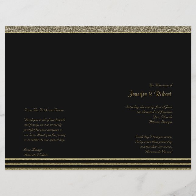 Programa de Casamento Art Deco Posh (Frente)