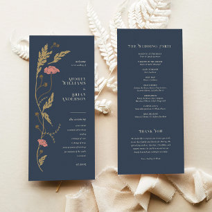 Programa de Casamento Art Nouveau Vintage