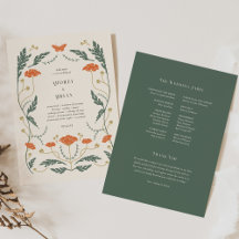 Programa de Casamento Art Nouveau Vintage