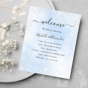 Programa de casamento azul claro