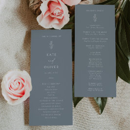 Programa de Casamento Azul com Folha Mínima