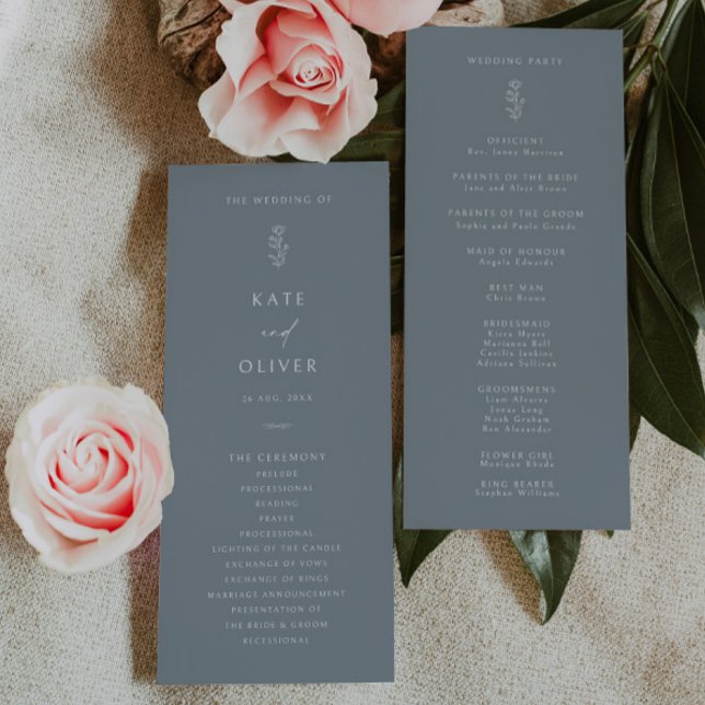 Programa de Casamento Azul com Folha Mínima (Criador carregado)