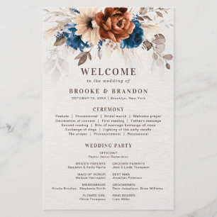 Programa de Casamento Azul do Marinho Terracotta c