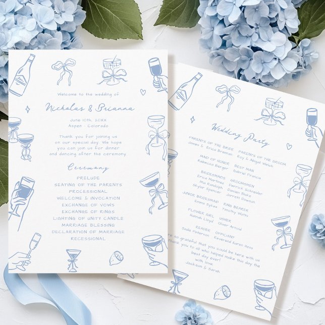 Programa de Casamento Azul Dusty com Porodle Desen (Criador carregado)