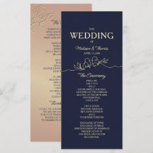 Programa de Casamento Azul Marinho Simples