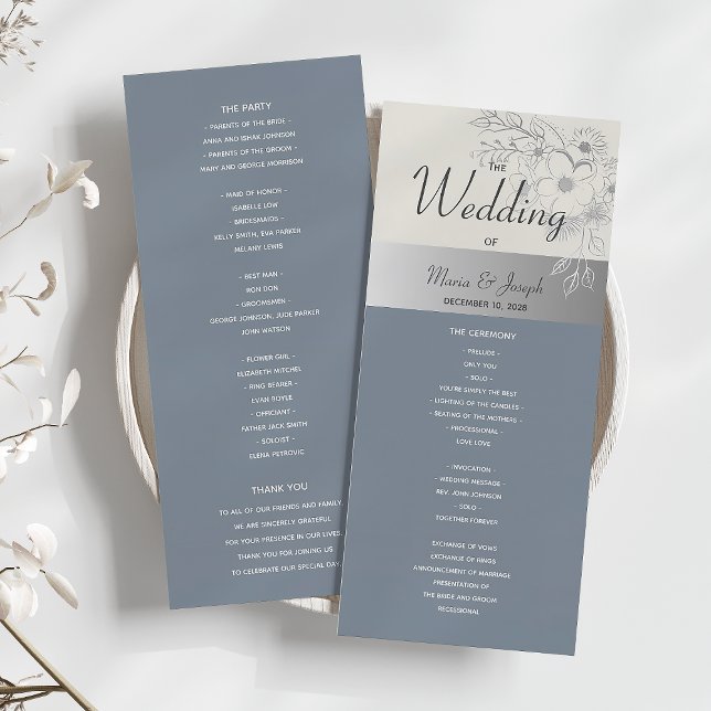 Programa de Casamento Azul Poeirento Elegante (Criador carregado)
