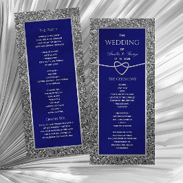 Programa de Casamento Azul Real Elegante