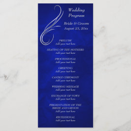 Programa de Casamento Azul Silver Swirl