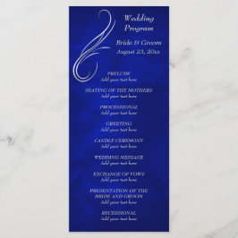 Programa de Casamento Azul Silver Swirl