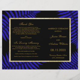 Programa de Casamento Beautiful Blue Leaf Bracken