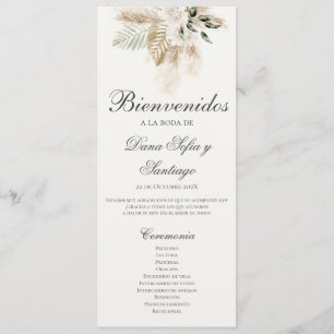 Programa de Casamento Boho Espanhol